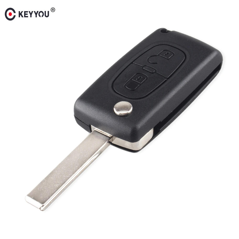 KEYYOU 20X для peugeot 107 207 307 307 S 308 407 607 2BT 2 кнопки флип складной пульт дистанционного ключа оболочки Fob чехол CE0536 с HU83 лезвие