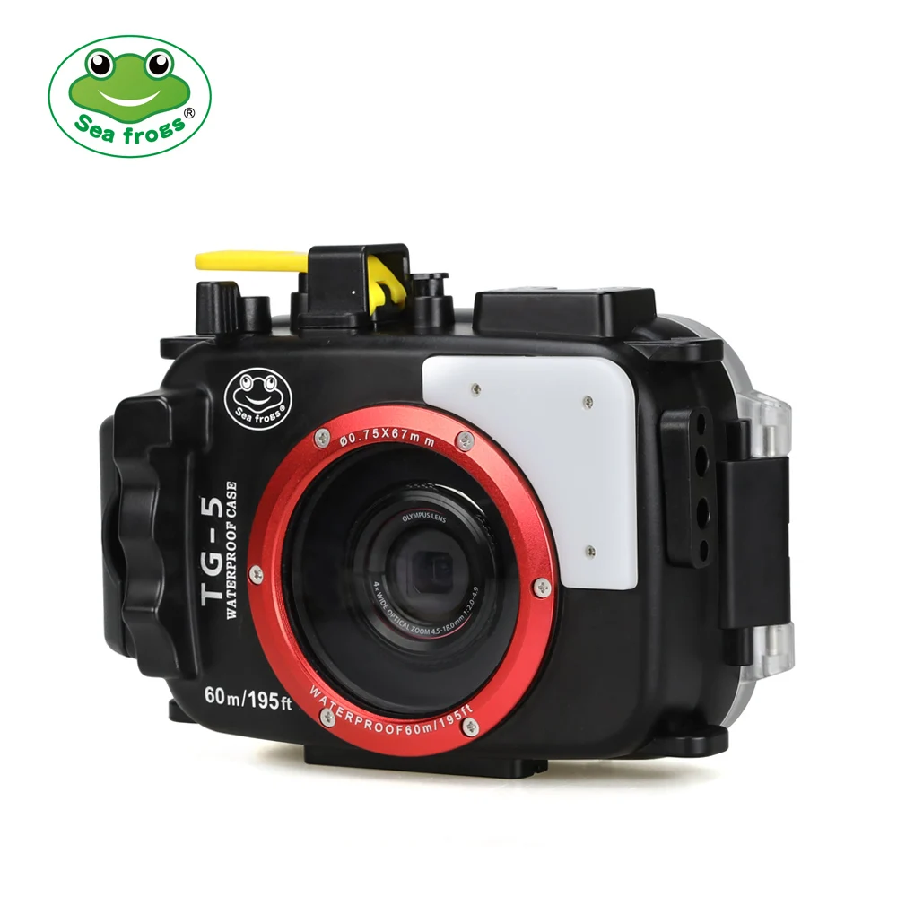 Seafrogs 40m/130ft TG5 Underwater Case Diving Waterproof Housing for Olympus TG 5 Camera with Red Filter 67mm and Fisheye lens|Сумки для