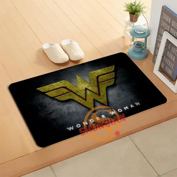 

Custom Wonder Woman Logo Doormat Bath Mats Foot Pad Home Decor Bathroom Mats Door Mat Floor Mat A320#126
