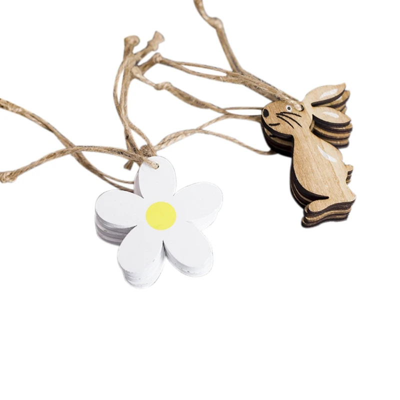 

2019 Easter Rabbit Egg Wooden Cutouts Wood Crafts Tags Decorative Pendants Easter Decorations For Home Party