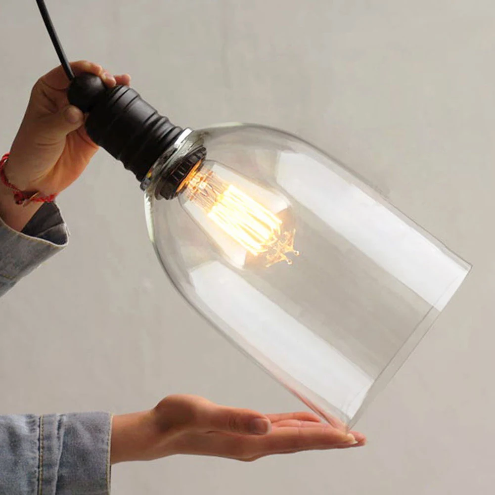modern clear bell glass pendant lights lamps hanging wine bottle with edison bulb for kitchen dining room light fixtures - Dining Room Light Fixture Glass modern clear bell glass pendant lights lamps hanging wine bottle with edison bulb for kitchen dining room light fixtures - Dining Room Light Fixture Glass