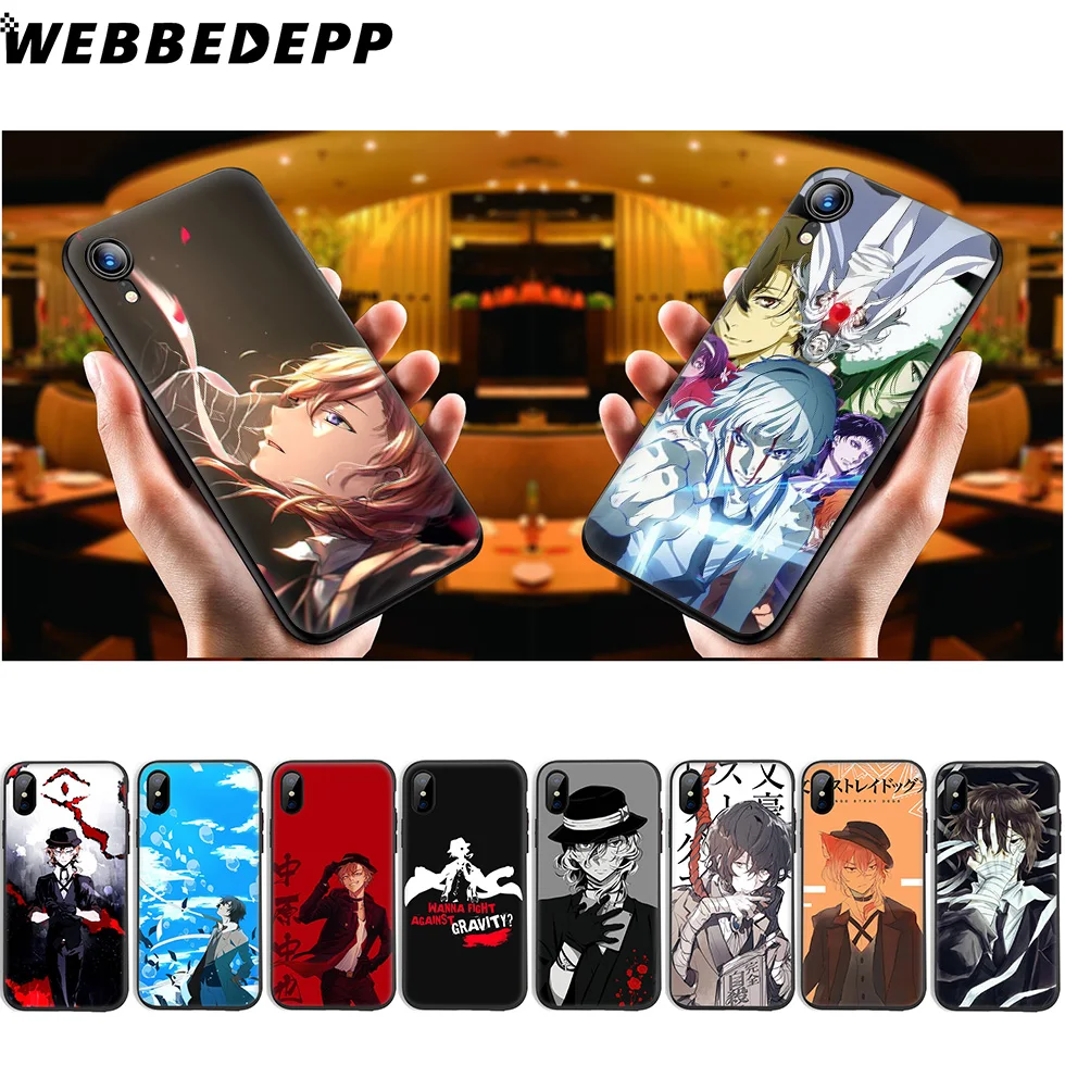 

WEBBEDEPP Bungo Stray Dogs Anime Soft Silicone Case for iPhone 11 Pro Xr Xs Max X or 10 8 7 6 6S Plus 5 5S SE Case 8 Plus