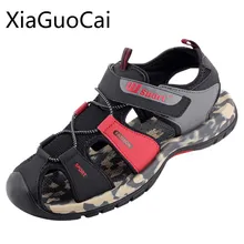 Плюс Размеры открытый Брендовые мужские сандалии; весенне-летние пляжные повседневные сандалии резиновой подошве с низким подъемом, на плоской подошве; сандалии с X6 35