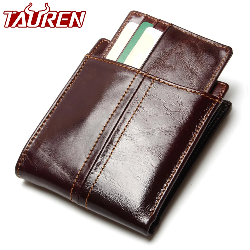 New Travel RFID Wallet Genuine Leather Men Wallets With Detachable Credit Card Holder Purses ...