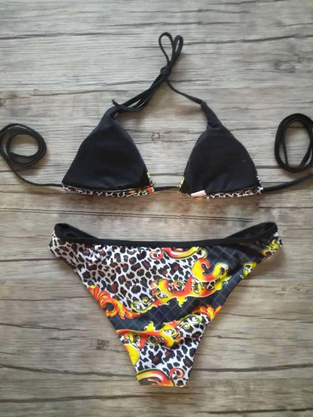 Новинка, летний сексуальный женский комплект бикини с леопардовым принтом, треугольный бандаж, Мягкий купальник, купальный костюм, пляжная одежда