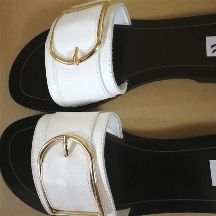 17夏のサンダル女性fashinal高級デザイナーモデルスリッパ本物の牛本当に革レディー靴d優れたスリッパ Cow Leather Slippers Cow Slipperswomans Slippers Lady Aliexpress