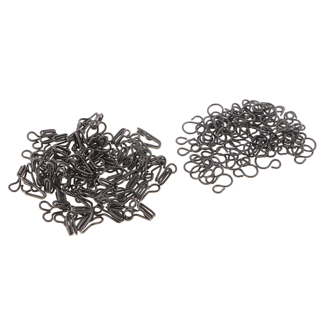 fityle 100 Sets Iron Hook and Eye Sewing Fasteners for Skirt Collar Bra Dress Sew On DIY Accessory