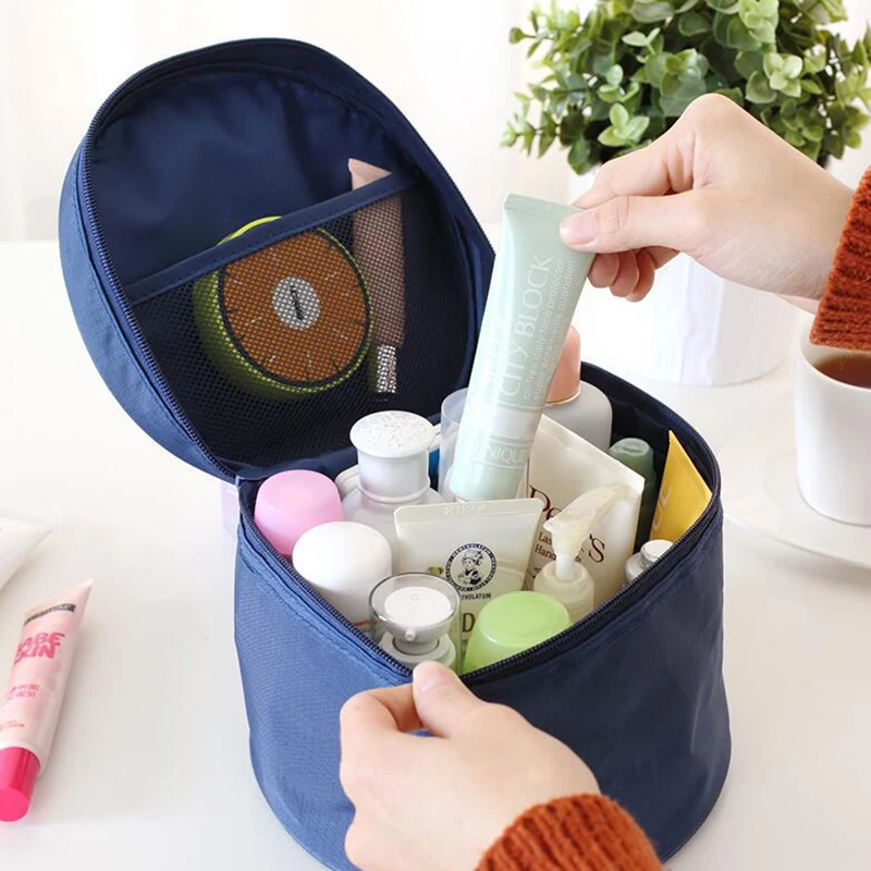 1Pcs Nylon Underwear Storage Bag Round Travel Finishing Bags Pure Color