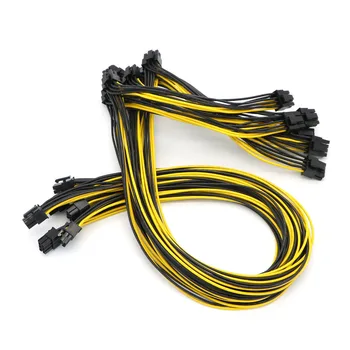 

UL 1007 18AWG PCI-E 6Pin to Dual 8Pin (6+2Pin) Power Cable for Mining.