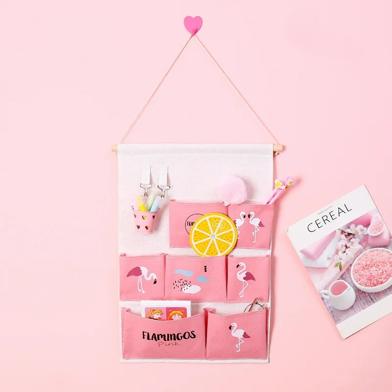 Фламинго, настенная сумка для хранения, органайзер для гардероба, подвесной органайзер, настенный шкаф, косметика, игрушки, сумка для ванной, сумки для мелочей