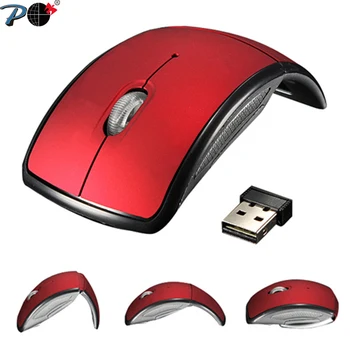

P New Foldable OEM High Quality 2.4GHz Wireless Arc Folding Mouse/Mice + USB 2.0 Receiver for PC Mac Desktop Laptop Traveling