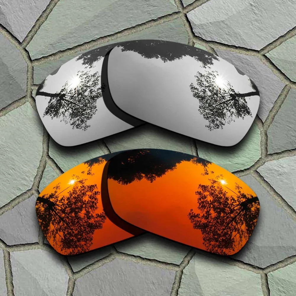 

Chrome&Red Orange Sunglasses Polarized Replacement Lenses for Oakley Hijinx