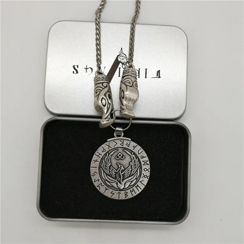 Мужское серебряное ожерелье подвеска с символикой викингов Amulet винтажное