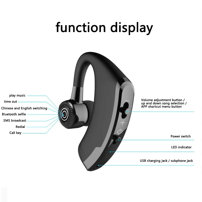 V9 бизнес bluetooth-гарнитура, беспроводные наушники, Автомобильная Bluetooth игровая гарнитура, гарнитура с микрофоном для iPhone, Xiaomi, samsung