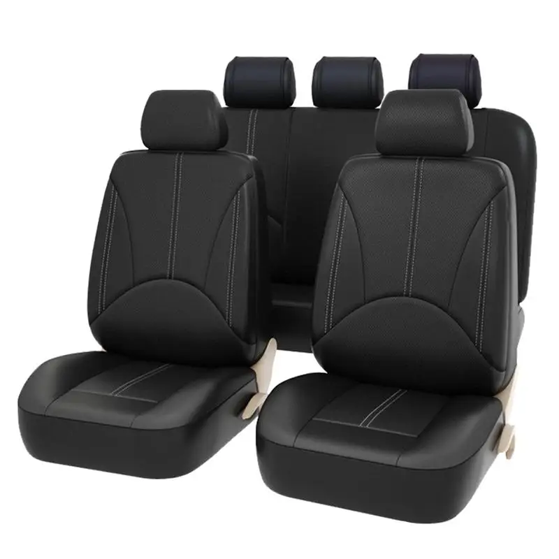 

9 PCS/set PU Leather Universal Car Seat Covers Anti Slip Seat Covers Front Back Seat Protectors Cushion for Car SUV Honda