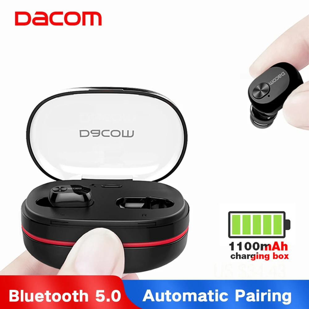 

New DACOM K6H Pro Bluetooth 5.0 Earphone Mini Twins Headphone TWS True Wireless Headset Sports Earbuds Gaming Phone PK HBQ