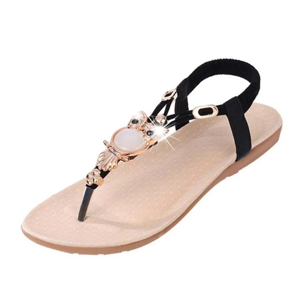 

Women Sandals Rhinestone Owl Sweet Sandals Clip Toe Sandals Slip-on soft bottom Beach Shoes Sandals zapatos de mujer 2019 New