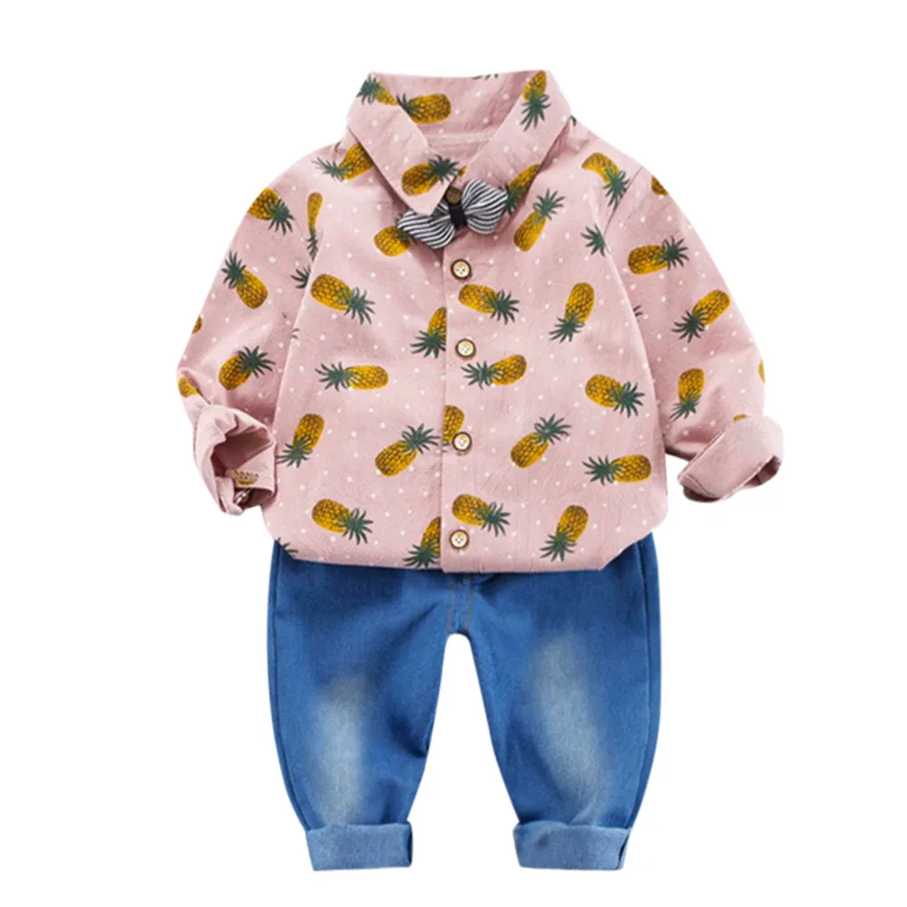 

Costume For A Boy 2Pcs Infant Toddler Baby Boys Fruit Bow Tops Shirt+Pants Outfits Clothes Set Kids Set