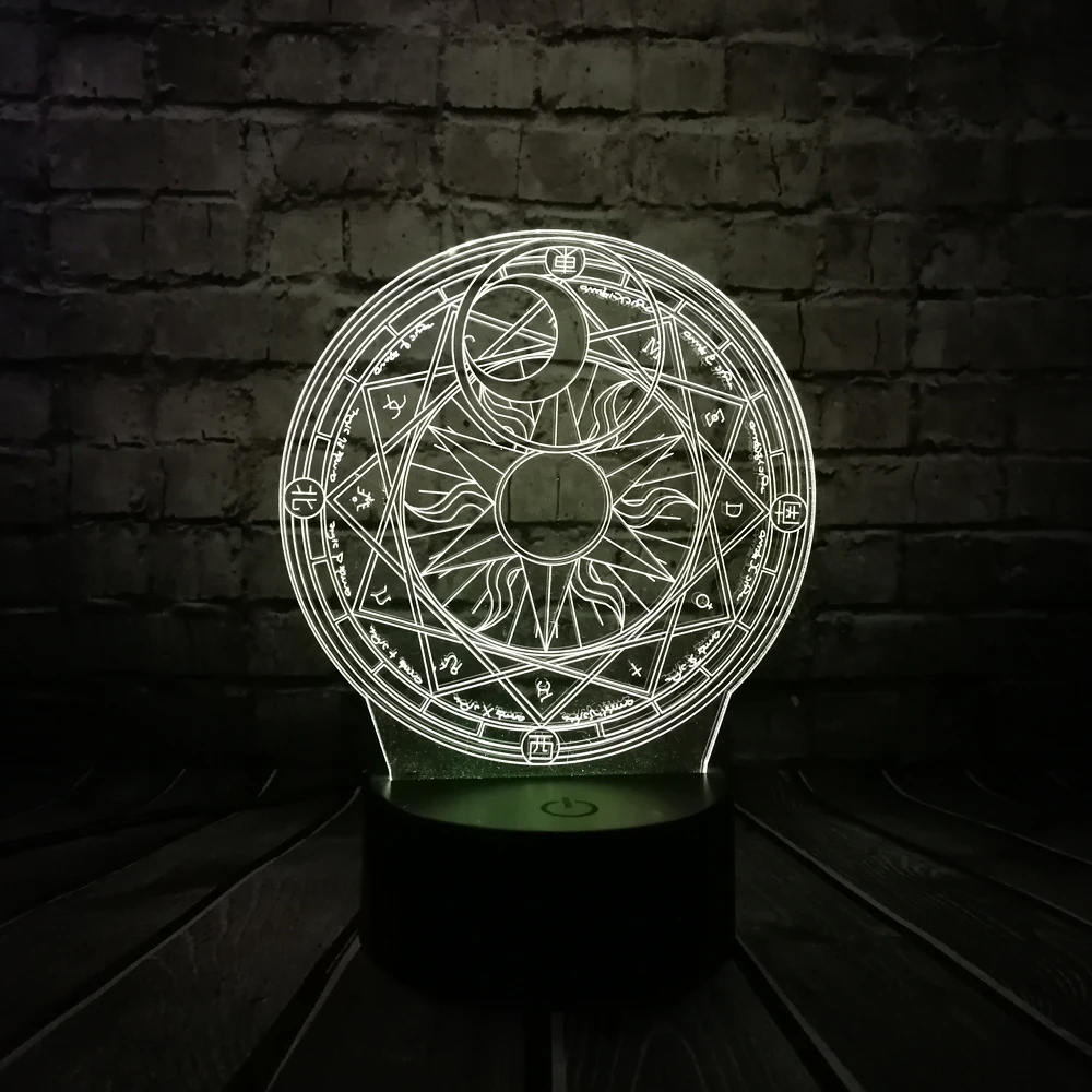 Мультфильм японское аниме Cardcaptor Sakura Magic Circle 3D лампа USB ночной Светильник