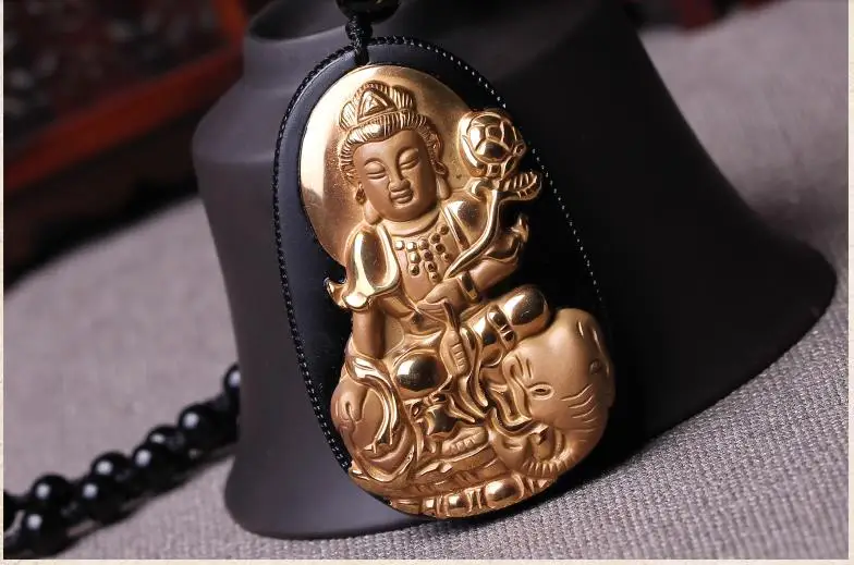 Корейская версия нового светового пятна золота Samantabhadra знак зодиака змея женский натальный Будда кулон