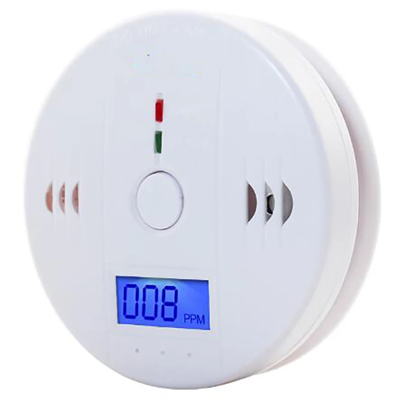 LCD CO Carbon Monoxide Poisoning Fire Protection Smoke Detector Portable Alarm Sensors For Home Security System |