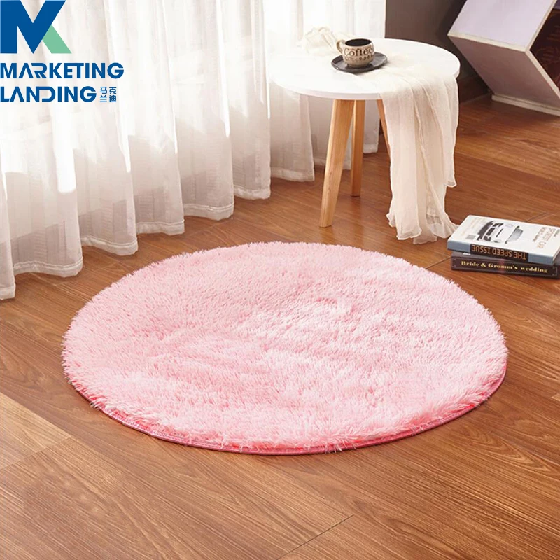 

Super Soft Silk pink no taste Wool Fluffy Round Rug Indoor Modern Shag Area Rug Silky Rugs Bedroom Floor Mat Children Carpet