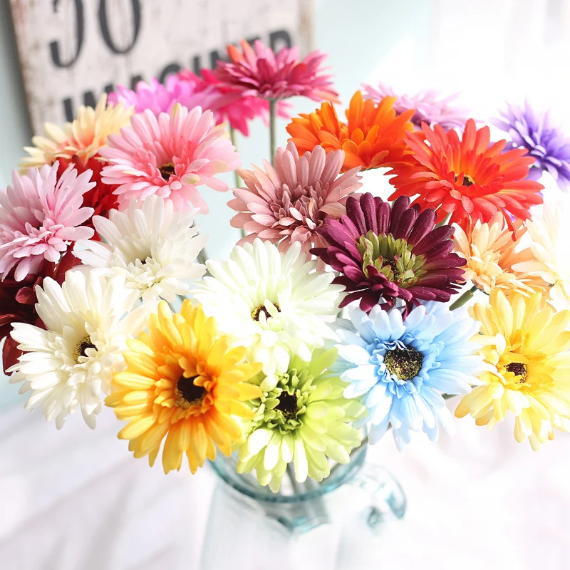 

Floral arrangement Sunflower artificial flower African daisy silk flowers 1PC Gerbera High simulation room adornment
