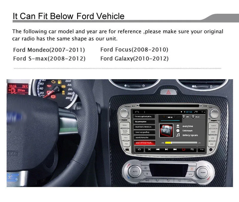 Flash Deal 2 Din Android 8.01 Quad Core HD 1024*600 Car DVD Player for Ford Focus Mondeo S-Max Cmax Galaxy car Audio Radio Stereo Head Unit 3