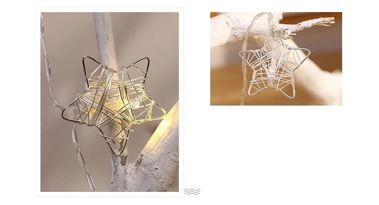 20Led Enlace хромированная гирлянда со звездами, гирлянда для рождественской елки, сказочный светильник Luce, водонепроницаемый, для дома, сада, вечерние, уличные, праздничные украшения
