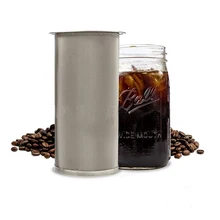 Фильтр из нержавеющей стали Mason Jar, Кофеварка холодного заваривания и заварочный чай со льдом, сетчатый фильтр для чая, кофейная посуда холодного заваривания