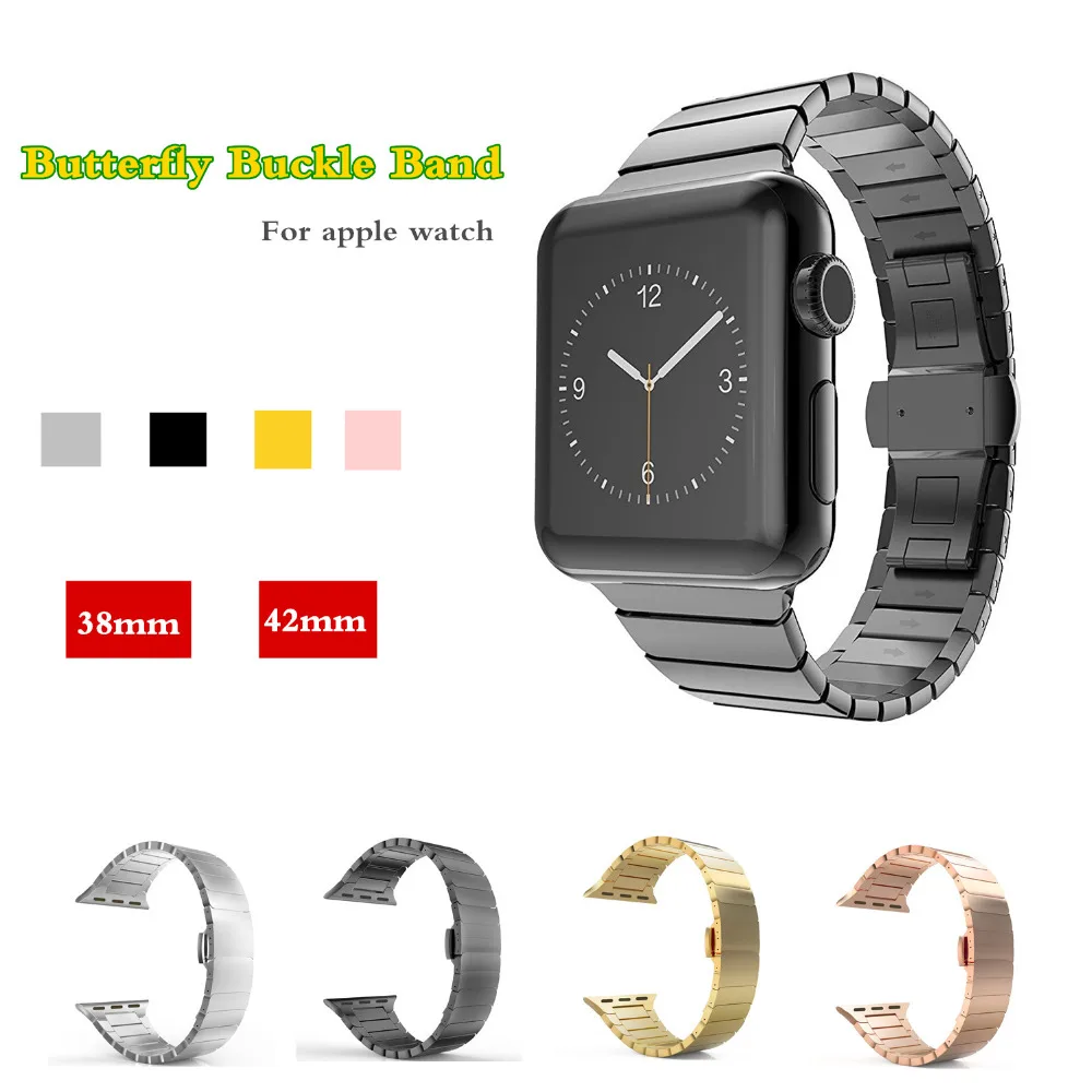 Prix pour Nouvelle arrivée De Luxe en métal sangle Pour Apple bande de montre 38mm 42mm en acier inoxydable Lien bracelet papillon boucle poignet bracelet Prix pour Nouvelle arrivée De Luxe en métal sangle Pour Apple bande de montre 38mm 42mm en acier inoxydable Lien bracelet papillon boucle poignet bracelet