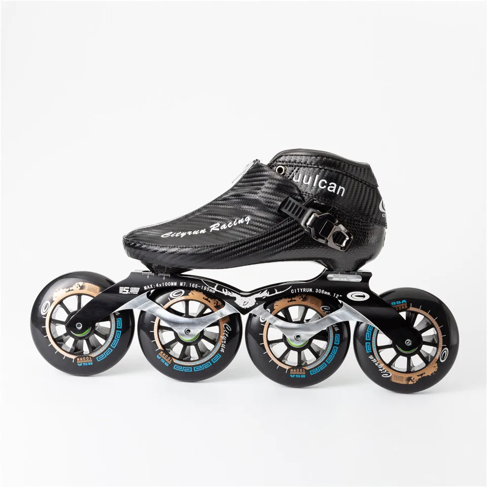 Cityrun скоростные роликовые коньки 4x90 100 110 мм углеродное волокно для профессионального соревнования, гоночные коньки на молнии Japy Patines