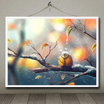 

Animals Winter Snow Sylar Birds Leaves Fall Titmouse Parrot Art Silk Poster Home Decor Picture 12x16 18x24 24x32 30x40 Inch