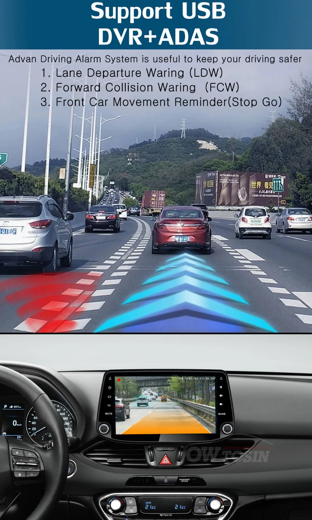 Flash Deal 9" IPS Octa Core 4G RAM+64G ROM Android 9.0 Car DVD Radio GPS For Hyundai I30 2017 2018 2019 DSP CarPlay Parrot BT Stereo Adas 6