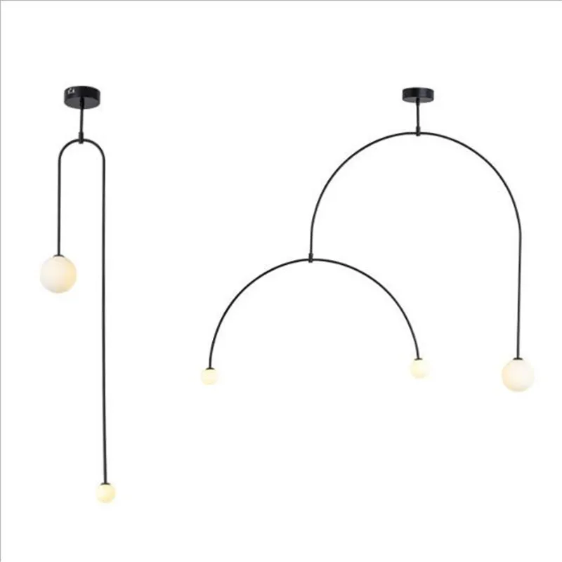 Post-modern Nordic Designer Balance Iron Led G4 Pendant Light for Dining Room Bar Living Room Vintage Retro Drop Lamp 2251 photo