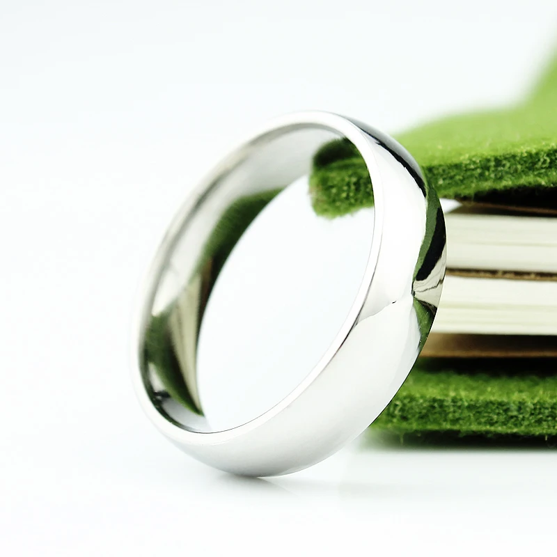 6mm Simple Stainless Steel Arc Ring | Men's Jewelry | Couple Ring | Wedding Accessories