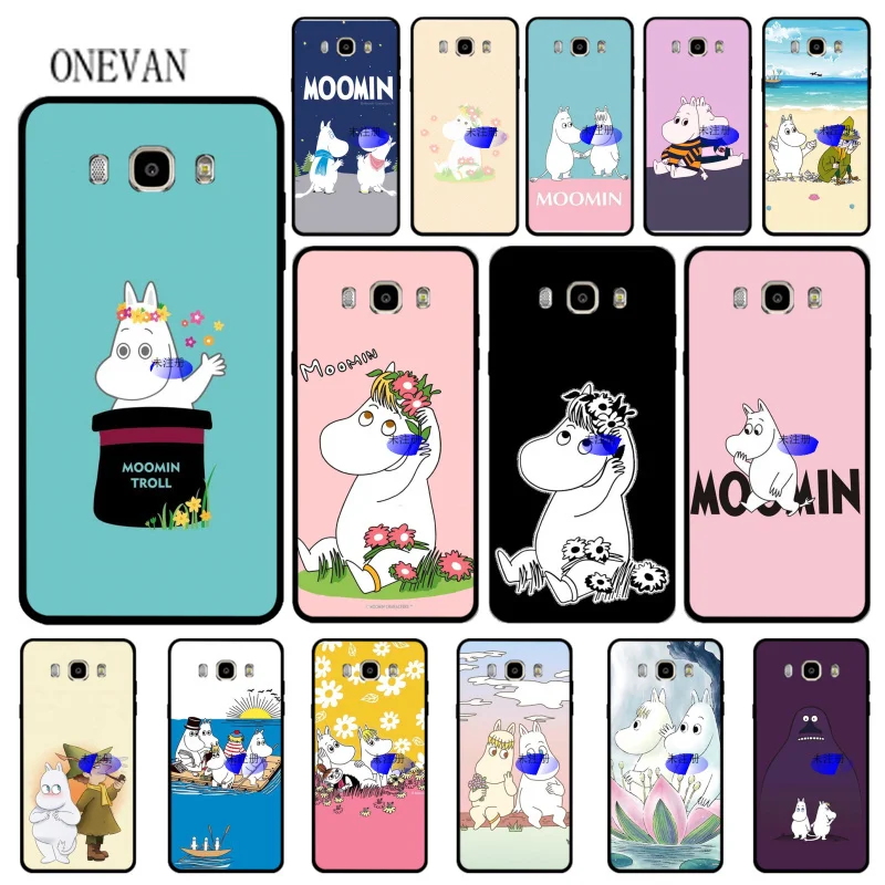 

moomin cute cartoon hippo black soft Phone Case for Samsung Galaxy note 9 note 8 7 6 5A9 A8 A7 2018 J8 J7 J6 J4 2018 J2 pro