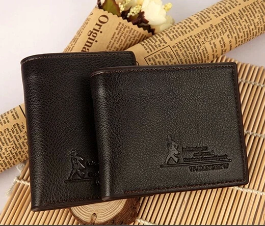 

New 2016 fashion men short slim solid wallets famous brand leather gents purse with coin pocket carteira masculina couro