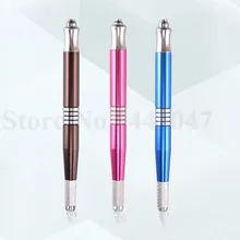 Fresshipping 2 шт. новейшая модель постоянный макияж с микроволокном ручка-держатель игл с двумя головками может костюм много различных размеров лезвия иглы