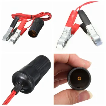 

2018 12V Car Auxiliary Cigarette Lighter Socket Connector Battery Crocodile Clips Power Adapter Extension Cord Hot Drop Shipping