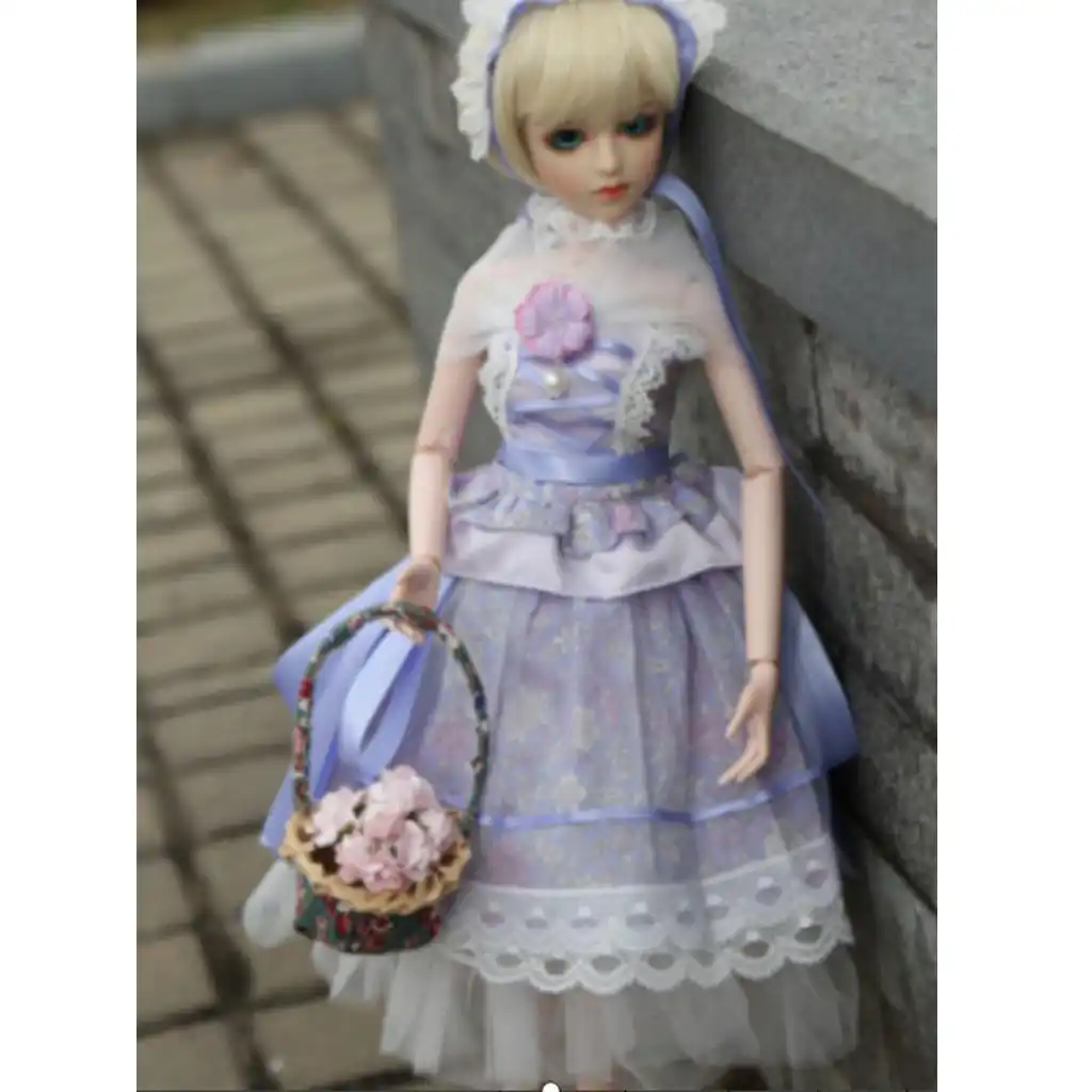 Vestido De Orelha Coelho Fofo Xadrez Tiara Roupa Para Noite Lolita Dod angel Of Dream 1//3 Boneca de junta esférica