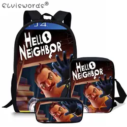 ELVISWORDS 3 шт./компл. Hello neigher школьный женский детский Ранец женские сумки на плечо студенческий рюкзак Moclila
