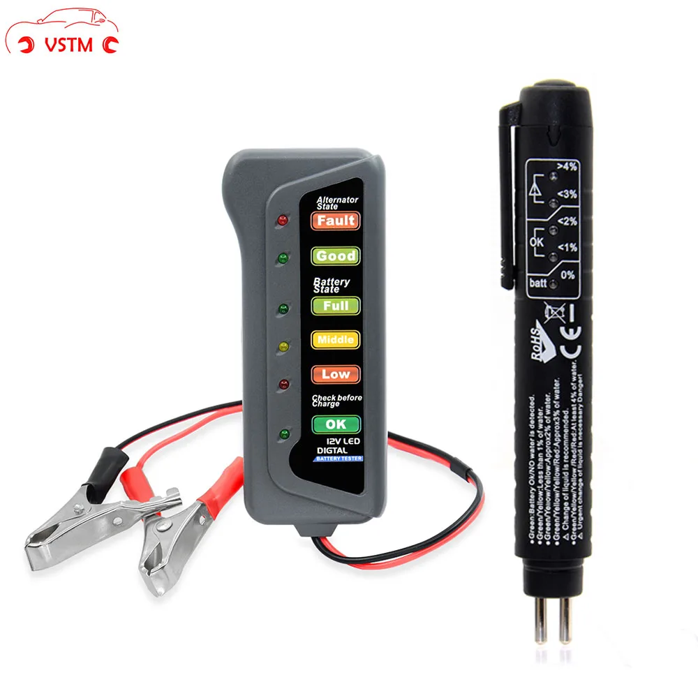 

Mini 12V Auto Digital Alternator Tester 6 LED Lights Digital Battery Alternator Tester For Car Motorcycle