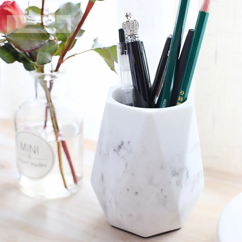 moda criativa pena vaso do lapis vaso suporte de escova da composicao concisa papelaria desk tidy