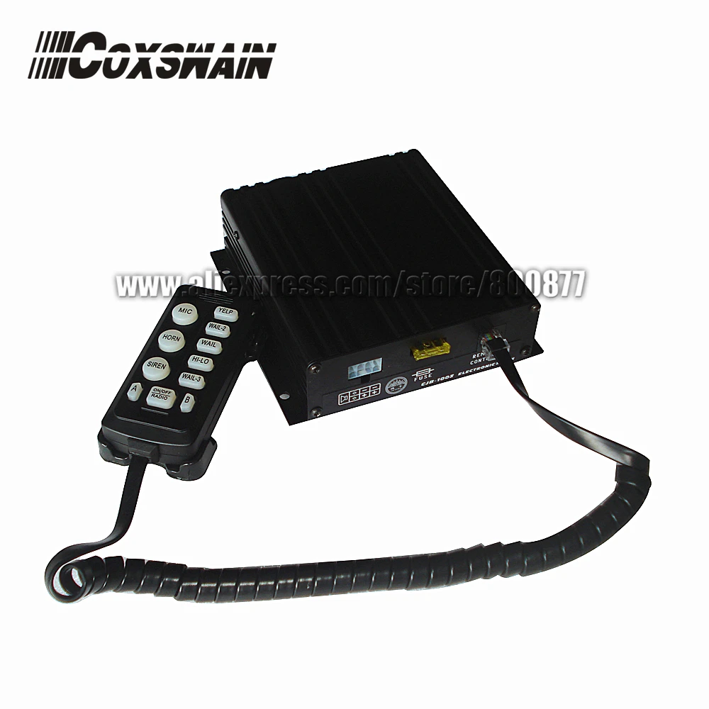 

(CJB-100Z) 100W car electronic police siren, 10 tones with Microphone 2 light switch, DC12V, PA system (Siren + speaker))