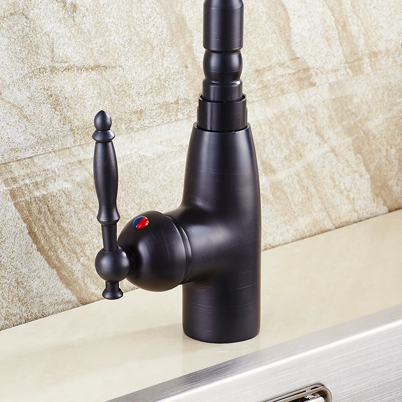 Black Oil Rubbed Bronze Single Handle Swivel Kitchen Bathroom Sink Basin Faucet Mixer Tap asf071