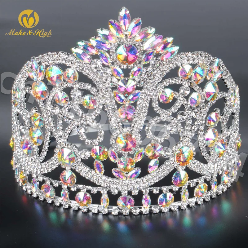 Нарядная тиара и корона Miss Beauty с прозрачными кристаллами для невесты костюмы