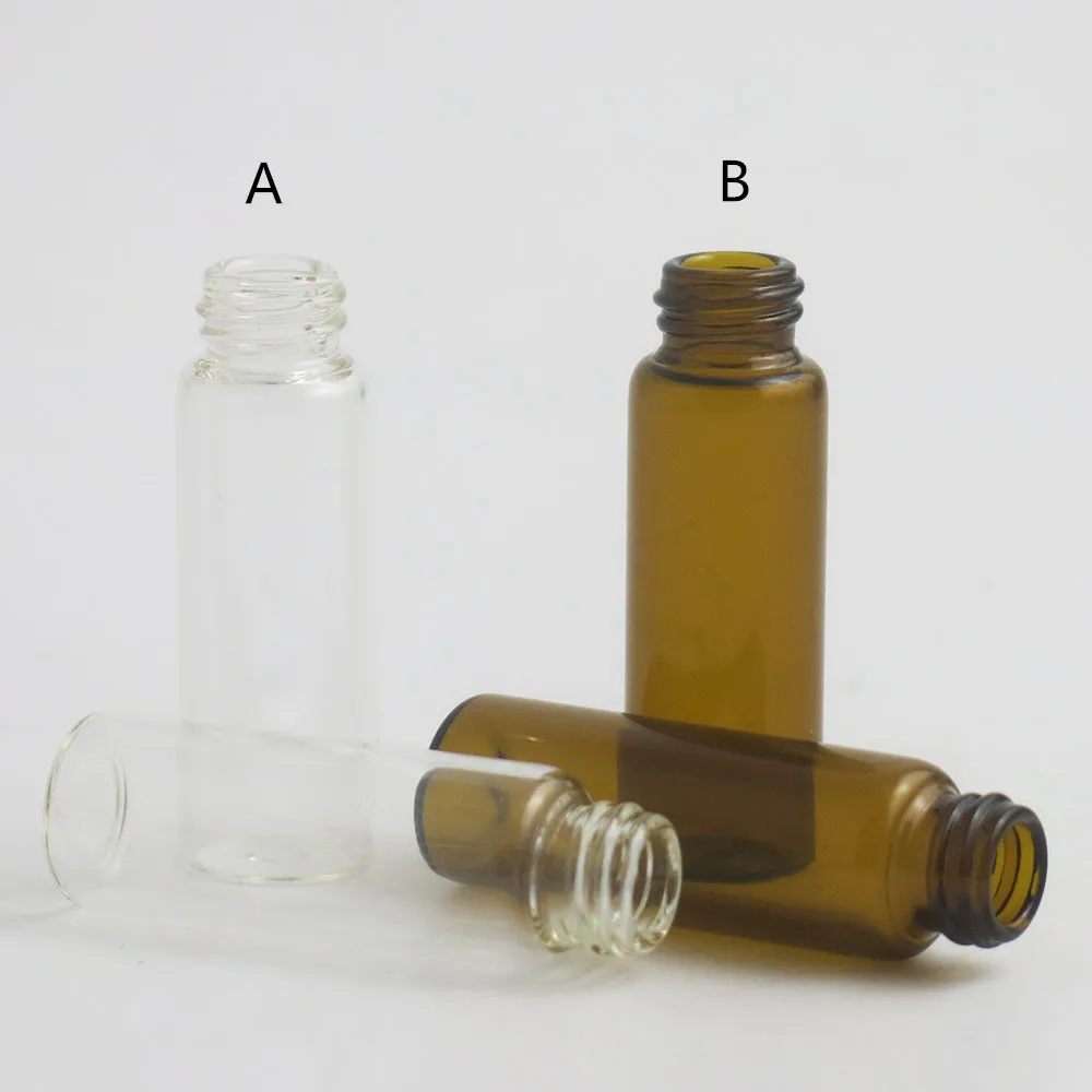 24 x 5ml Clear Glass Amber Essential Oil Roller Bottles with Glass Roller Balls Perfumes Lip 4