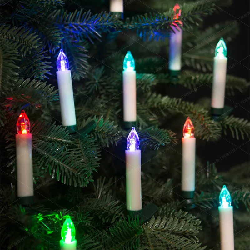

Simulation LED Christmas Candles RGB Light Bulb Battery Operated Wedding Party Home Tree Decor With Remote Candles Lamp