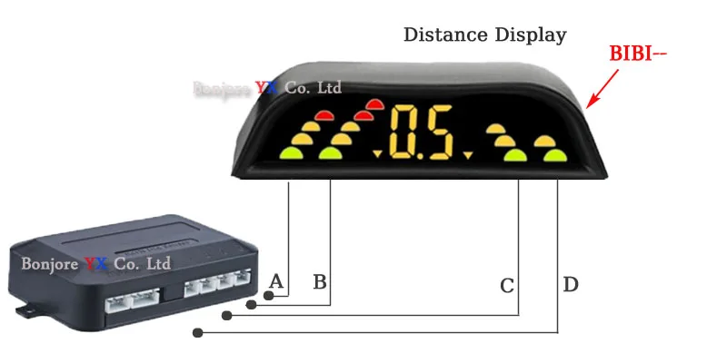 Koorinwoo Parktronic Car Parking Sensors LCD Display 4 Radars Buzzer bibi Alarm Alert Indicator Probes Car-detector Blind